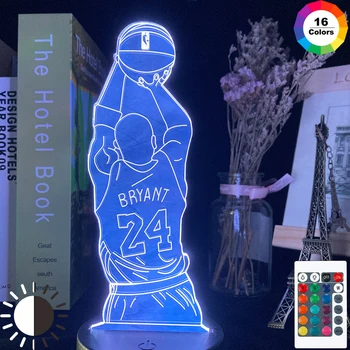 

Led Night Light Kobe Jump Shoot Figure Back View Bedroom Decor Nightlight Desk 3d Lamp Dropshipping Kobe Bryant Memorial Gifts