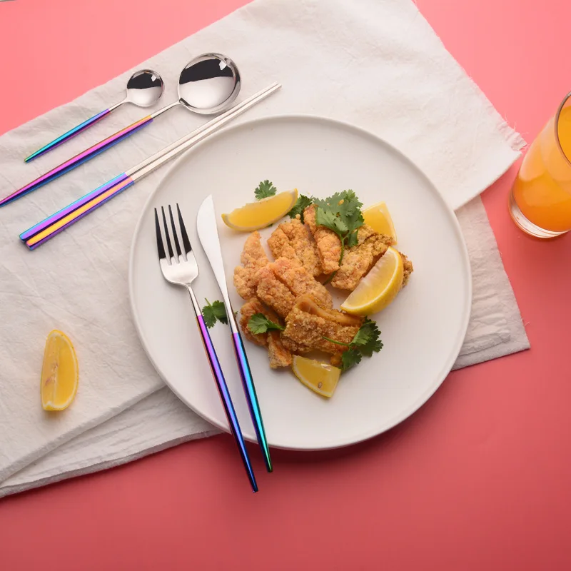 24pcs rainbow cutlery Christmas gift (10)