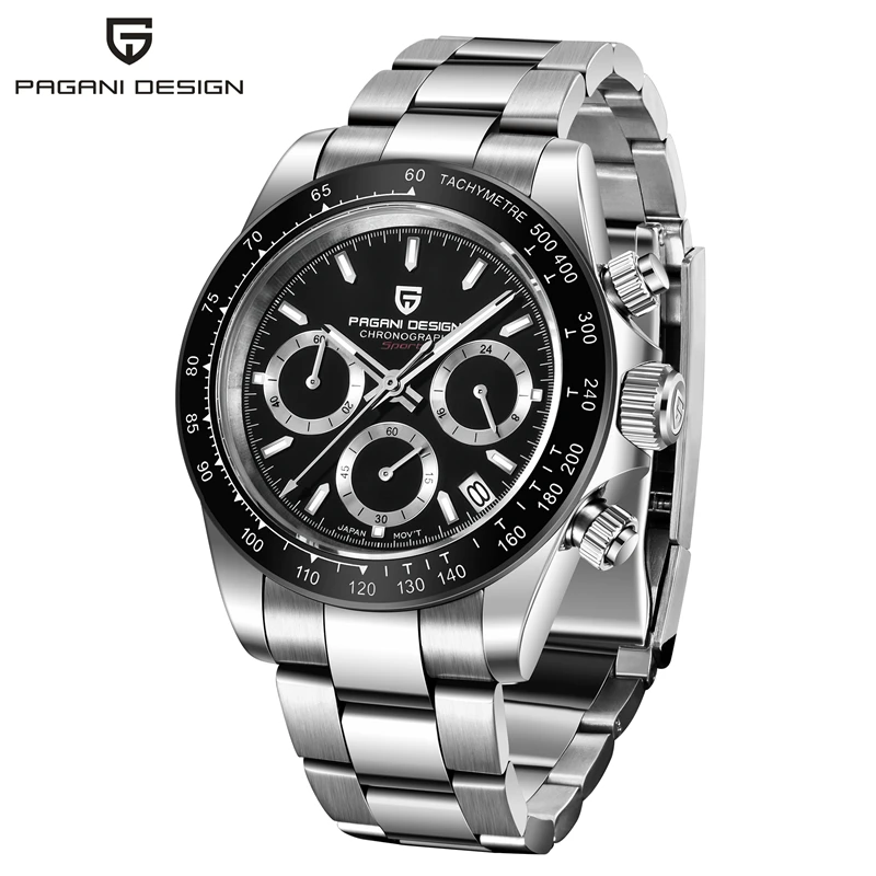 

PAGANI DESIGN Watch Men Multifunctional Clock Stainless Steel Strap Business Luxury Military Quartz Wristwatch Relogio Masculino