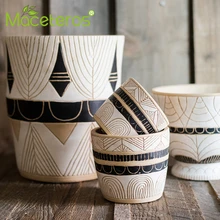 

New Modern Creative Art Tall Cement Flower Pots Simple Large Ornamental Flower Green Planter Home Gardening Decoration Supplies