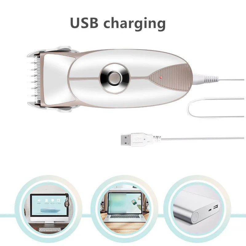 Детская электрическая машинка для стрижки волос, Профессиональная USB перезаряжаемая Водонепроницаемая машинка для стрижки волос, машинка для стрижки детей и детей T40052