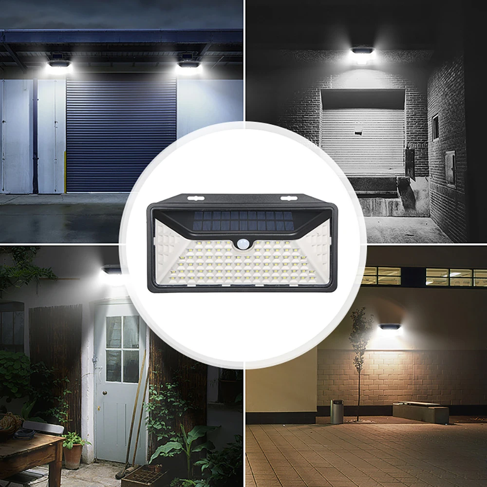 102 LED Motion Sensor Solar Wall Light Mpow 3 Adjustable Modes IP65 Waterproof with 2000mAh Lithium-battery Super Bright Lights (6)
