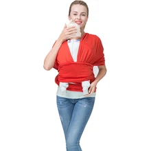 Переноска для младенца громкой связи Слинг новорожденного ребенка двойной плечевой ремень держатель грудного вскармливания эластичный слинг красные рюкзаки