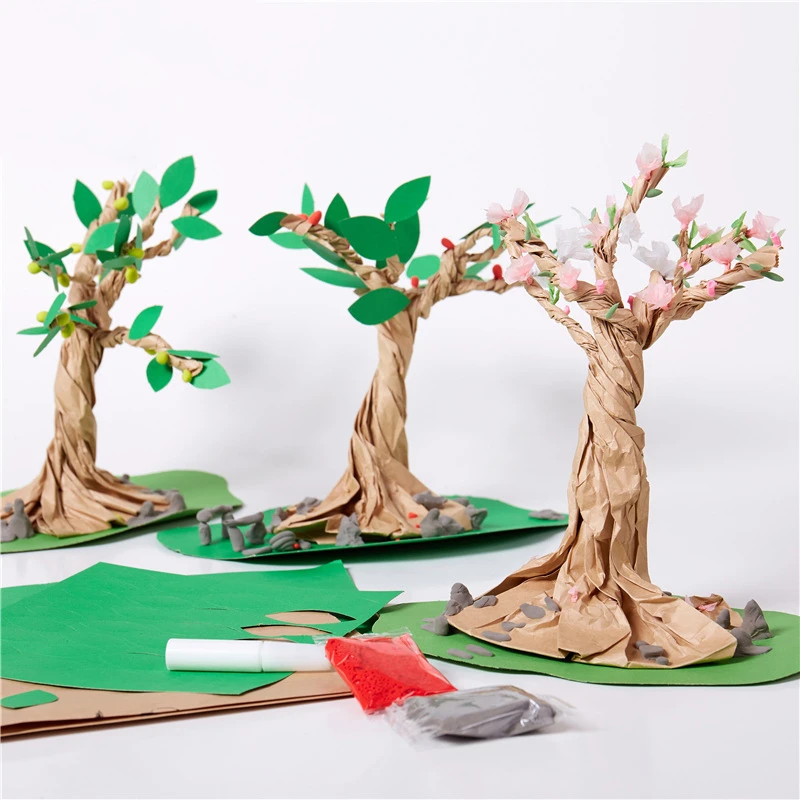 Ручная работа 3D DIY фруктовое Дерево лист художественные бумажные наклейки Childlen