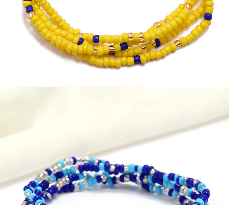 1pc Elastic Waist Bead Chains Summer Body Chains Colorful Belly Beads African Bikini Jewelry Chains for Women and Girls
