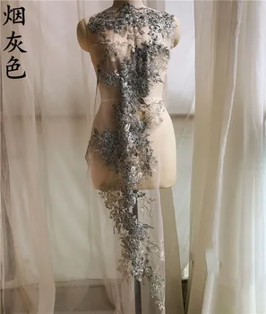 

1Piece Luxury Beaded Applique Lace Trim Dress Fabrics Material DIY Sewing Patchwork 122x30cm