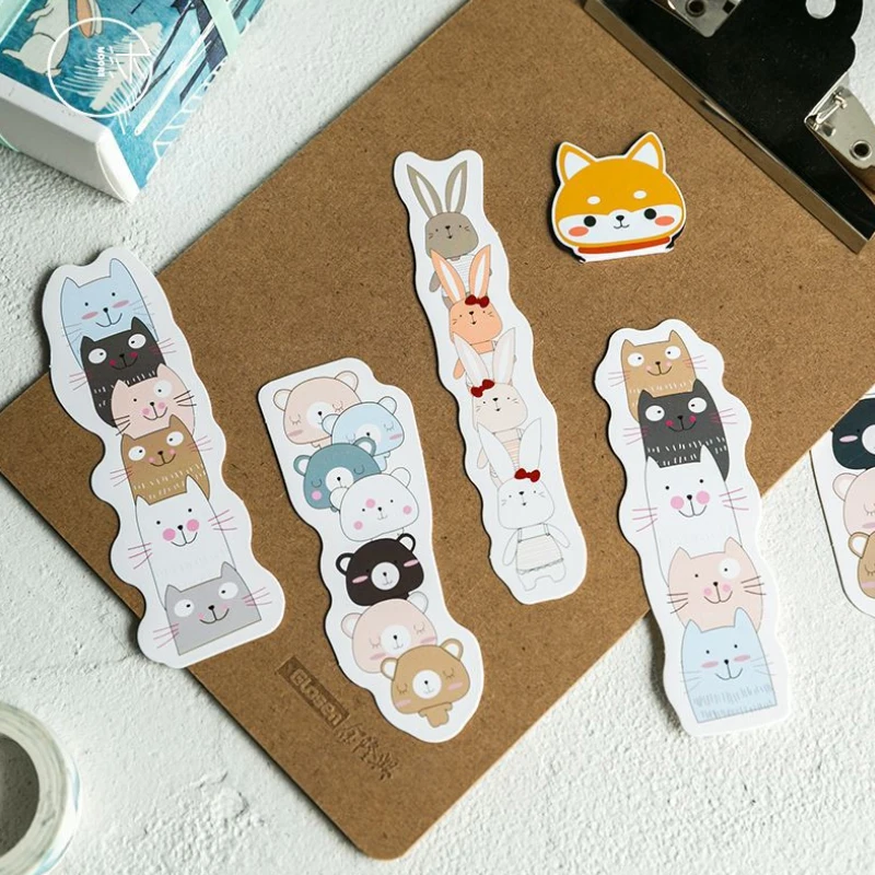Metal Bookmark, Floral Painting Bookmark, Magnetic Bookmark 30pcs/lot Kawaii Cartoon Animal Hand-drawn Bookmarks Page Holder
