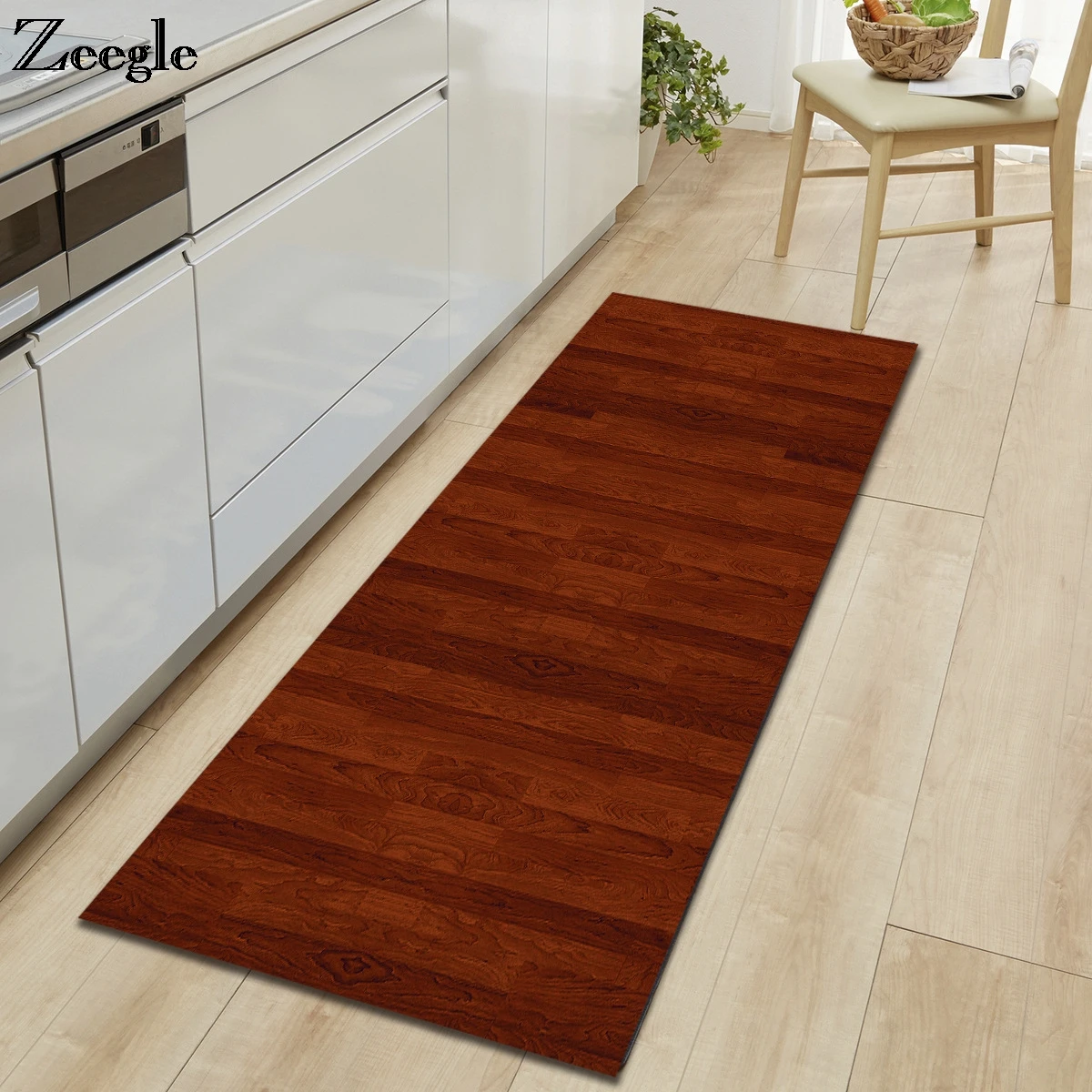 Zeegle Wood Printed Area Rug For Living Room Anti-slip Carpet For Children Bedroom Carpet Bedside Rugs Absorbent Kitchen Mats