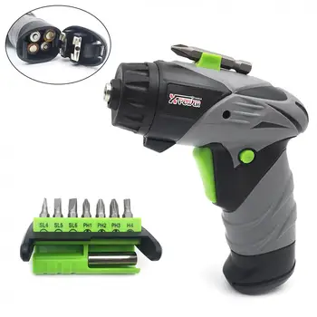 

Cordless Mini Electric Screw Driver Drill Battery Powered with LED Light and 7 Bits LED Light 180 rpm for Household Maintenance