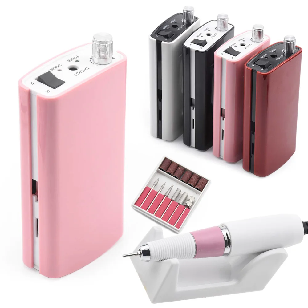 Best Portable Rechargeable Nail Drill Machine 36W 35000RPM Manicure Machine Electric Nail File Nail Art Tools Set for Nail Drill bits