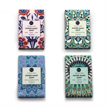 

25Pcs Travel Washing Hand Bath Soap Paper Scented Slice Sheets Foaming Soap Case Paper Disposable Mini Pape Soap