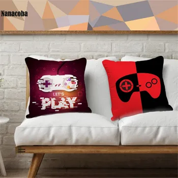 

New Design Game Black Seat Cushion Cover 45x45 Keyboard Handle Mouse Headset Throw Pillow Case Gamer Chair Car Decor Pillowcase
