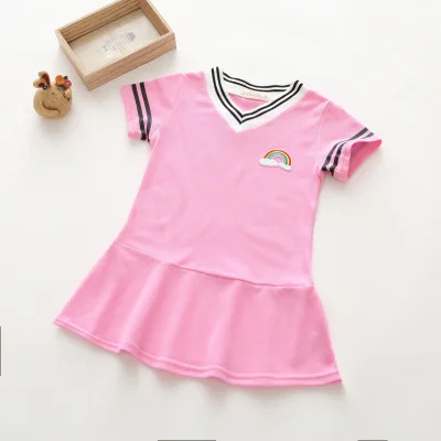 Z04-Pink Летнее платье для девочек; Новинка года; детская одежда; Детские платья для девочек; платье без рукавов; детское платье принцессы средней длины - Цвет: Z04-Pink