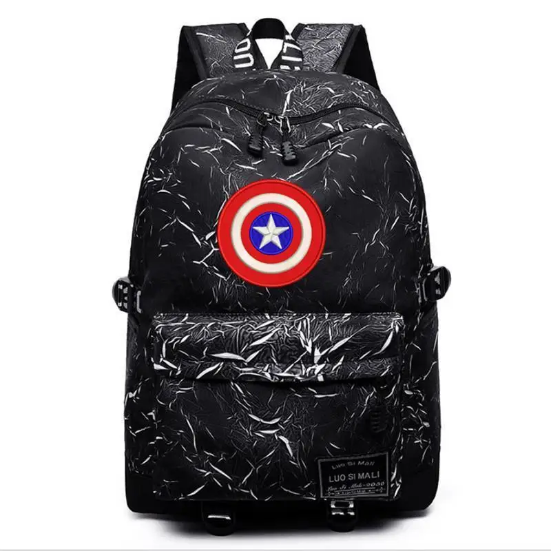 Genuine Disney Marvel Backpack Spiderman Captain America Capacity Backpack Travel Bag Men&Women Laptop Bag Mochila Escolar