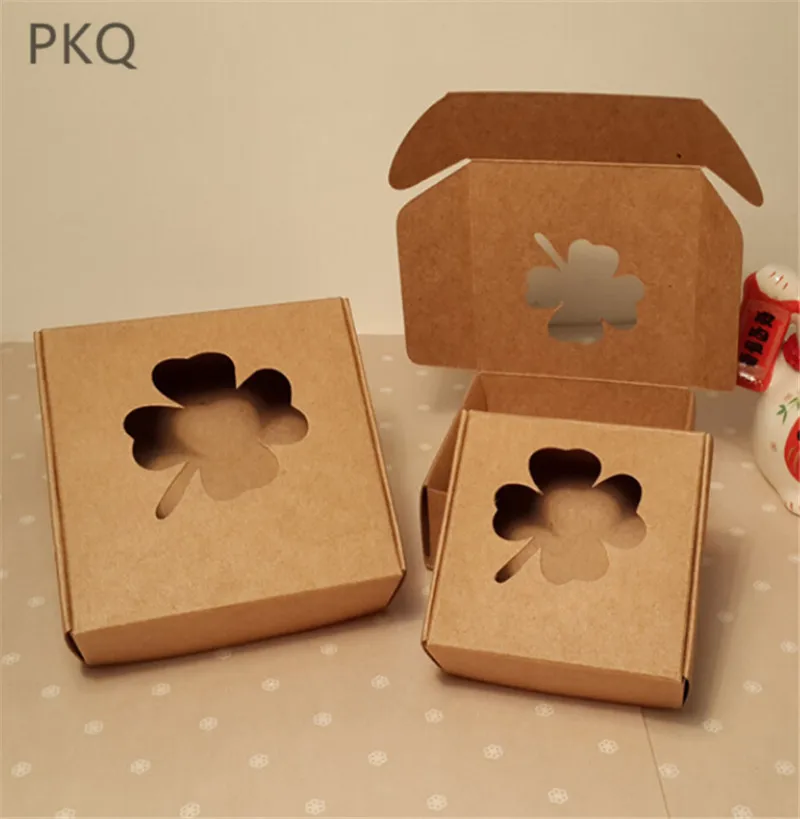 

10pcs Hollow Paper Box Small Cardboard Packaging Box Kraft Handmade Soap Box Party DIY Baking Cake Box