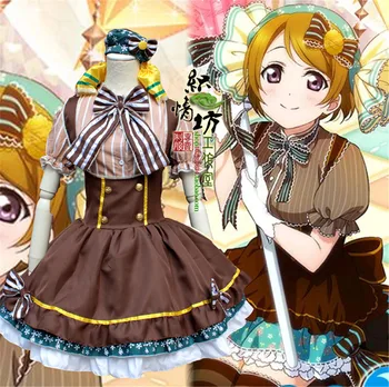 

Anime LoveLive! COSPLAY Koizumi Hanayo COS Halloween Party Cosplay Candy maid outfit Full set Top+Skirts+Hat+Headdress+Bow Tie