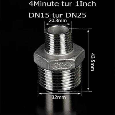 2 шт. 304 нержавеющая сталь литой 1/" 1/2" 3/" 1" соединительная муфта Мужской Женский адаптер редуктора резьбы - Цвет: 7
