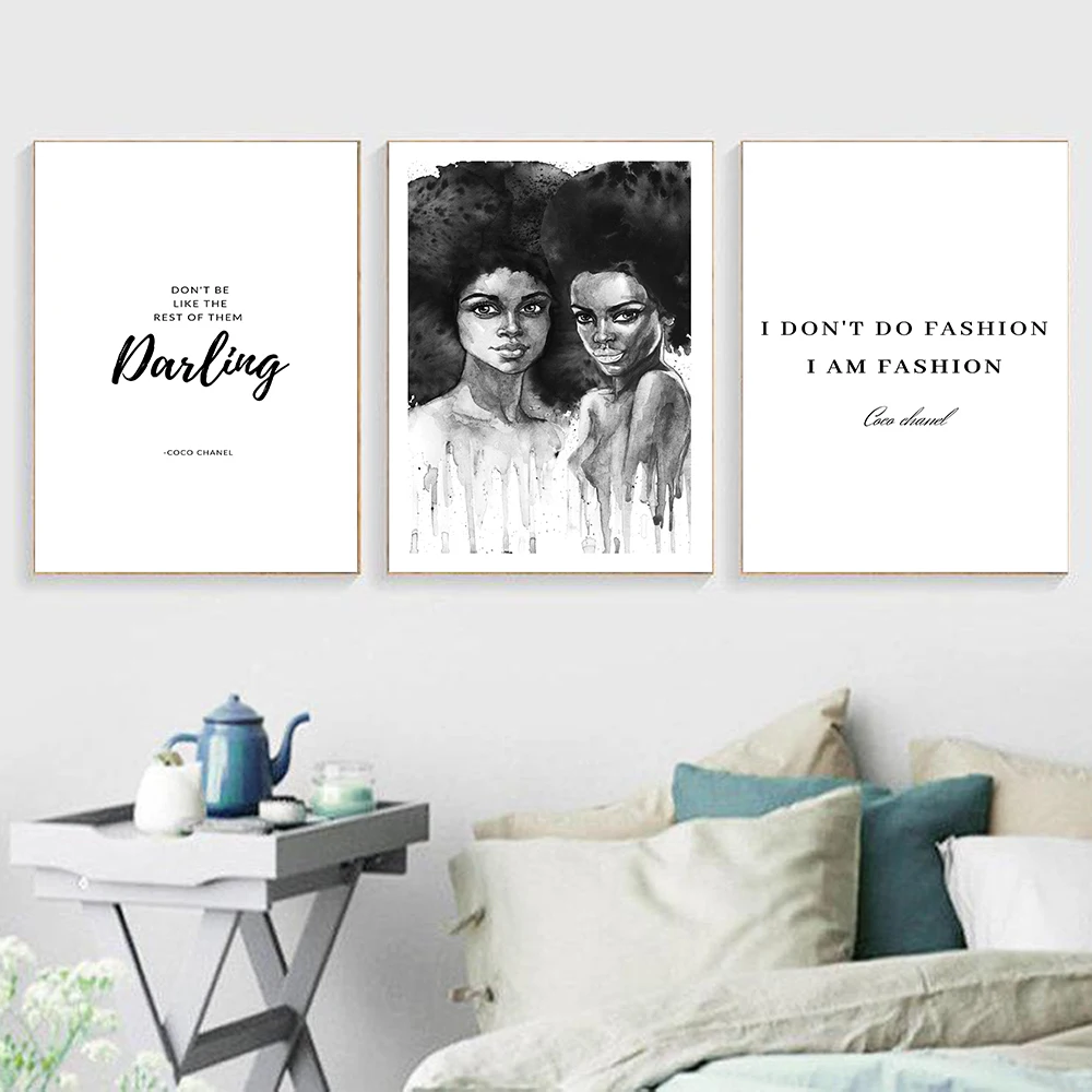 Fashion-Wall-Art-Black-White-Watercolor-Woman-Print-Sexy-Female-Poster-Canvas-Art-Beauty-Wall-Picture