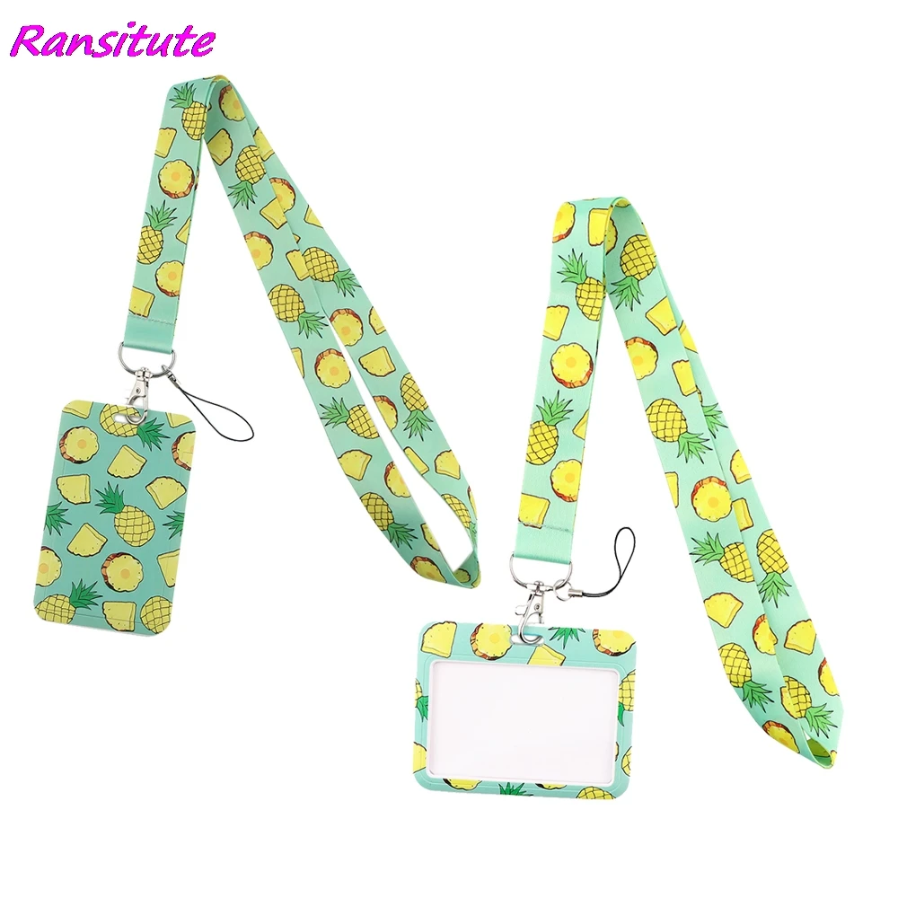 Ransitute R1986 Fruit Pineapple Bank Credit Card Holder Wallet Bus ID Name Work Card Holder For Women Card Cover Business Card