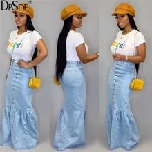 DPSDE/осень; светло-голубые повседневные длинные юбки на пуговицах; элегантная юбка с высокой талией и карманами; Новинка года; утолщенная юбка для девочек