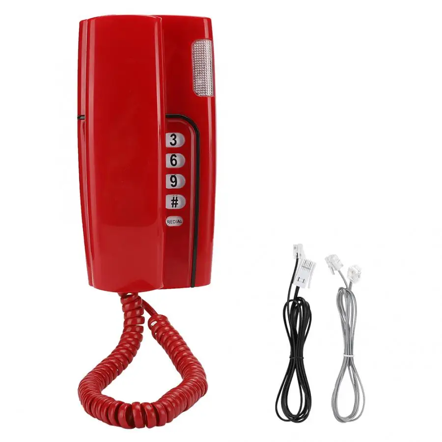 KX-T811 проводной английский стационарный мини-телефон с английской телефонной линией в случайном цвете - Цвет: Красный