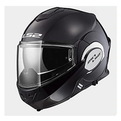 LS2 FF399 флип-ап мотоциклетный шлем анти-туман полное лицо мотоциклетный шлем Dot Ece одобренный двойные очки солнцезащитный козырек шлем - Цвет: Bright black