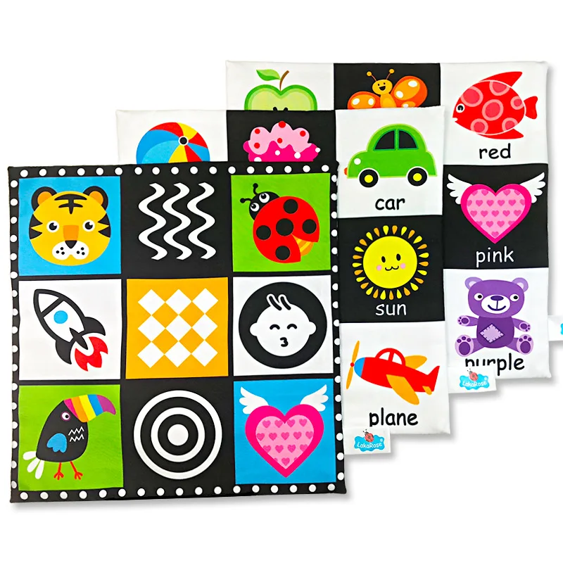 

Newborn Enlightenment Red Babies' Cloth Book Visual Black And White in as Chase as Unisex Non-Sudoku Stimulate Card xiang zhi