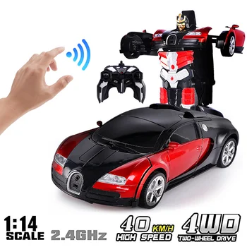 

RC Car 1:14 Gesture Sensing Electric Transformation Robots Model Toy Deformation Car Children's RC Car Toy Gift for Kids