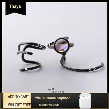 

Thaya Stars Milky Trail Crystal Gemstone Cartilage Clip Earrings s925 Silver Punk Non-Piercing Wrap Cuff Earrings for Women