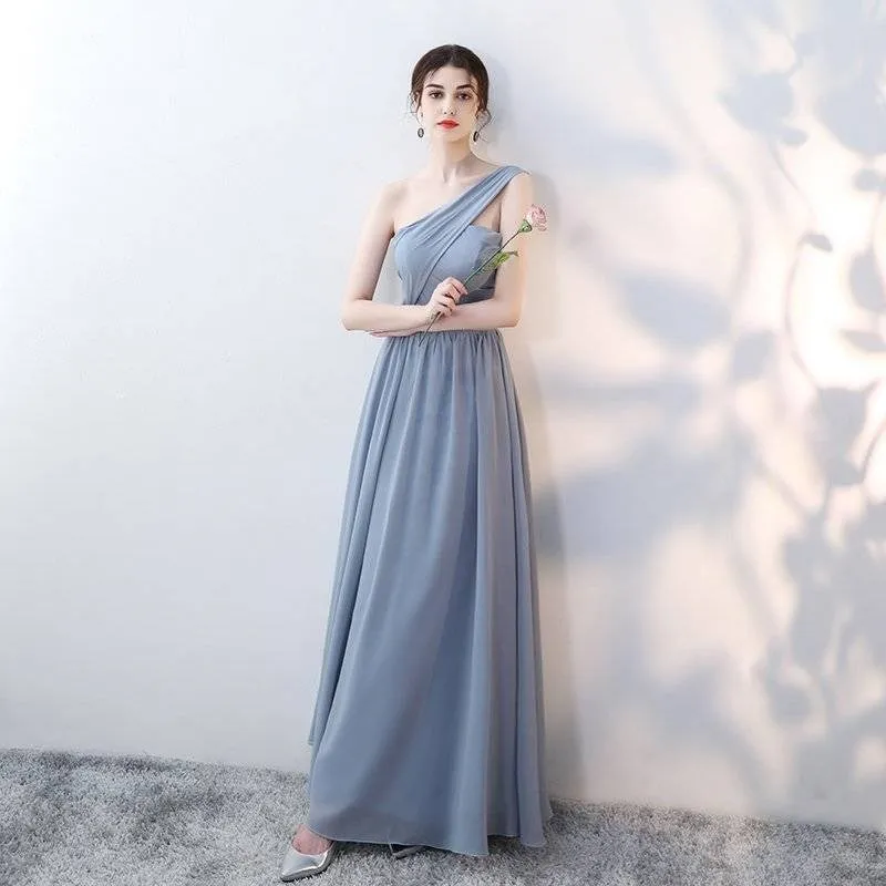 Vestido boda mujer invitada, новинка, шифоновое платье подружки невесты в 5 стилях, розовое, пыльное, голубое, длинное, brautjungfernkleid, недорогое, sukienki