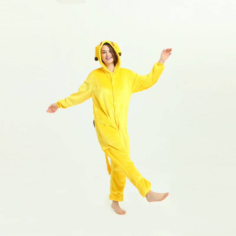 

Pikachu Unisex Adult One-Piece Pajamas Cosplay Cartoon Adult Onesies Animal Sleepwear for Pyjamas Christmas Halloween Costume
