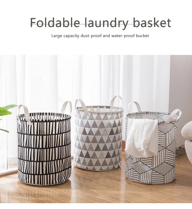 Large Capacity Foldable Laundry Basket Art Waterproof Children's Toy Basket Tunic Dirty Debris Multifunction Storage Basket