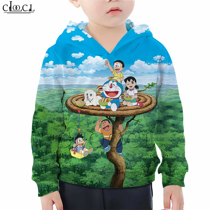 Hoodies 23 Детская одежда для маленьких девочек; толстовка с капюшоном и 3D-принтом дораэмона; толстовка в стиле хип-хоп для дочки; спортивная одежда для маленьких мальчиков; топы - Цвет: Hoodies 23