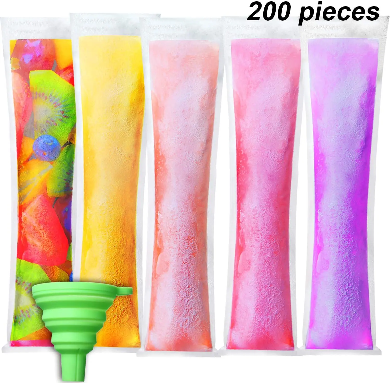 200PCS Popsicle Bags DIY Ice Pop Bags For Yogurt Ice Candy Otter Pops