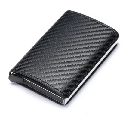 C Carboon Black Мужские и женские кошельки, Бизнес ID, кредитный держатель для карт, Металл RFID, Ретро стиль, алюминиевая коробка из искусственной кожи, кошелек для карт, карбон - Цвет: C Carboon Black