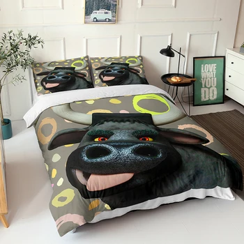 

Cartoon Bedding Sets 3d Bedding Linens Funny Bull Printed Quilts And Bedding Sets King Queen Comforter Set Home Textiles