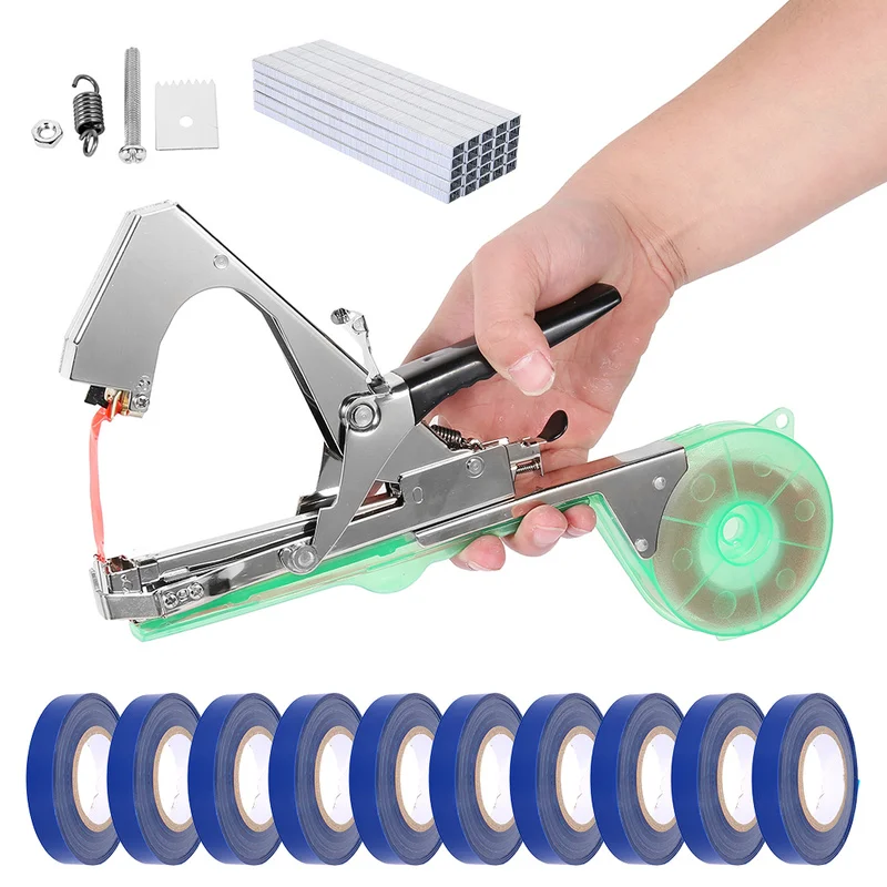 Tapetool Tapener с 10 рулонными лентами и 1 коробкой гвоздиками для растительных