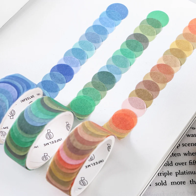 

100pcs /14 * 14mm lot Colorful Dots Washi Tape Japanese Paper Diy Planner Masking Tape Sticker Decorative Stationery Tape