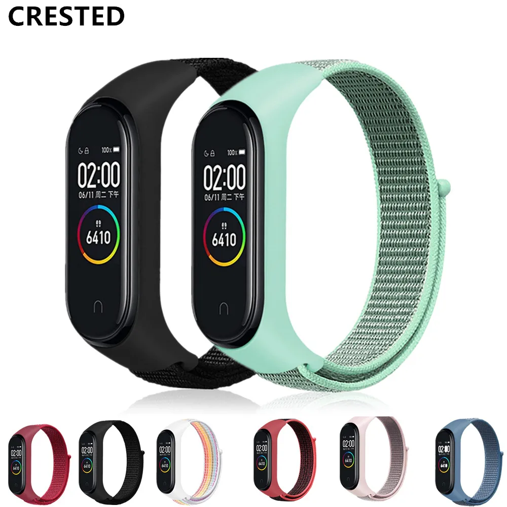 Pulseira mi band 4 ремешок для xiaomi mi band 4 3 спортивный нейлоновый ремешок для часов дышащий браслет ремешок для часов Смарт часы аксессуары 4