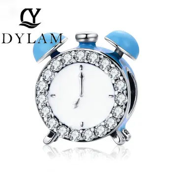 

Authentic 100% 925 Sterling Silver Happy Time Clock Hour Bell Charm Beads fit Bracelet Necklaces Jewelry Making
