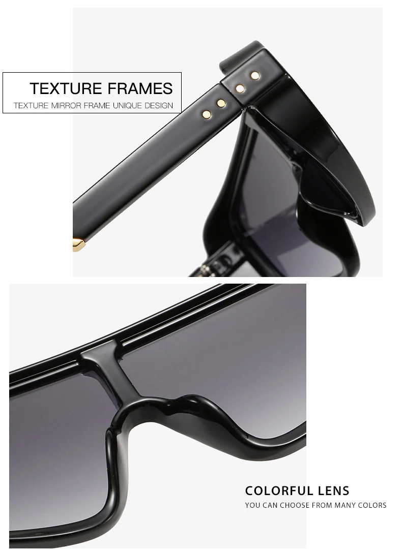 OEC CPO Vintage Punk Quadrat Sonnenbrille Männer Frauen Marke Design Mode Ein Stück Sonnenbrille Frauen Retro Braun Shades Gläser – Detail 3