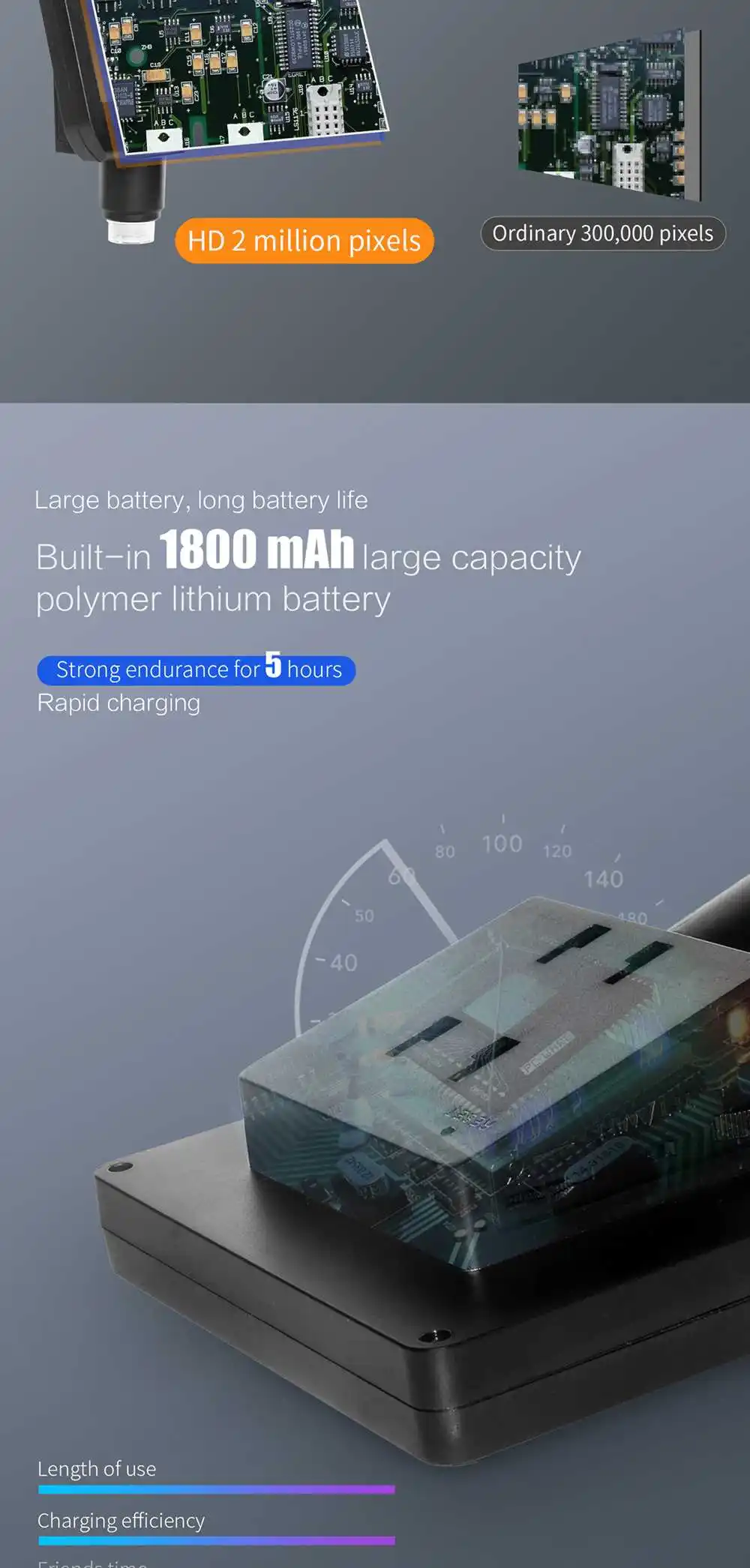 MUSTOOL G610 wifi 2MP 4,3 дюймовый цифровой микроскоп с ЖК-дисплеем Поддержка IOS/Android перезаряжаемый с 8 светодиодами и регулируемой металлической подставкой