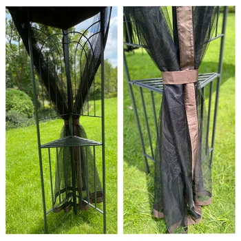 13x10Ft Outdoor Patio Canopy Gazebo Tent W/Ventilated Double Roof&Mosquito Net for Lawn Garden Backyard&Deck Brown/Gray[US-W] 5