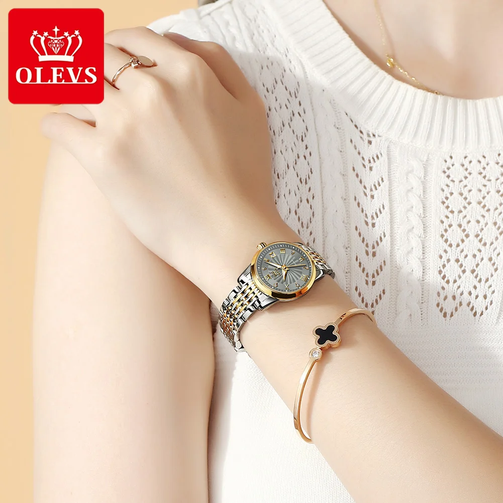 OLEVS Women Watches Mechanical Watch Luxury Bracelet Wrist Wristwatch Elegant Ladies Automatic Clock Watch Relogio Feminino 6630
