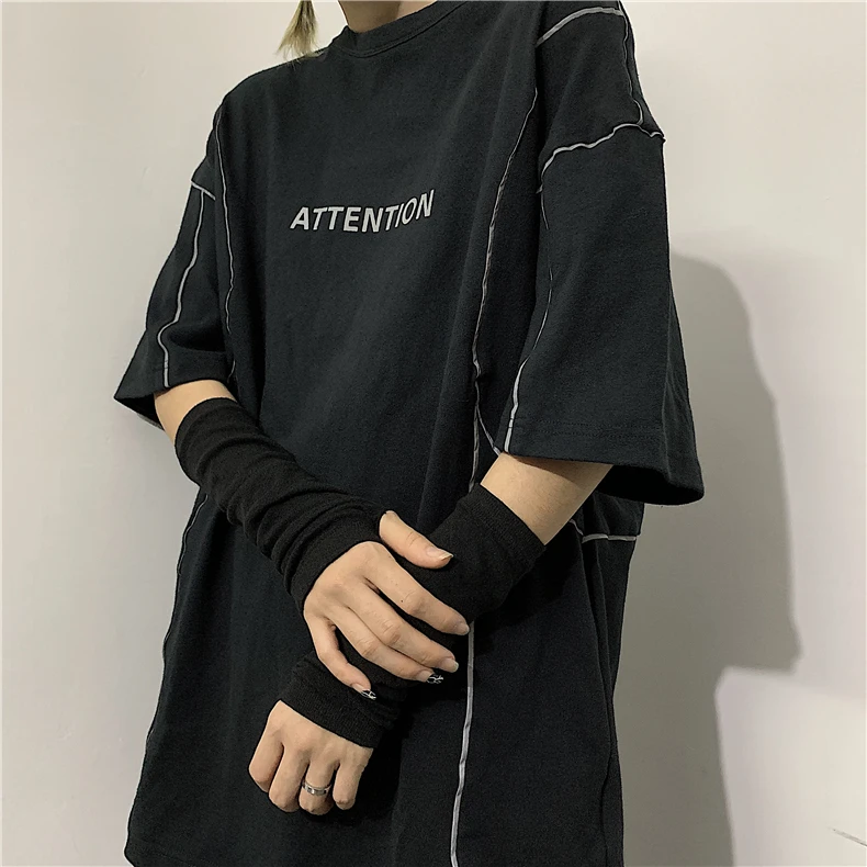 Летние корейские ins Harajuku bf уличные черные Ретро темные ниндзя пальчиковые рукава зимние унисекс Зимние сенсорный экран вязаные длинные перчатки