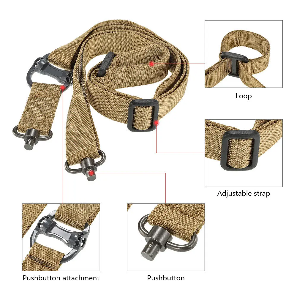 * Тактический 1 & 2 Point Multi Mission 1/4 ''строп для винтовки Quick Detach QD Swivel MS4 ремешок