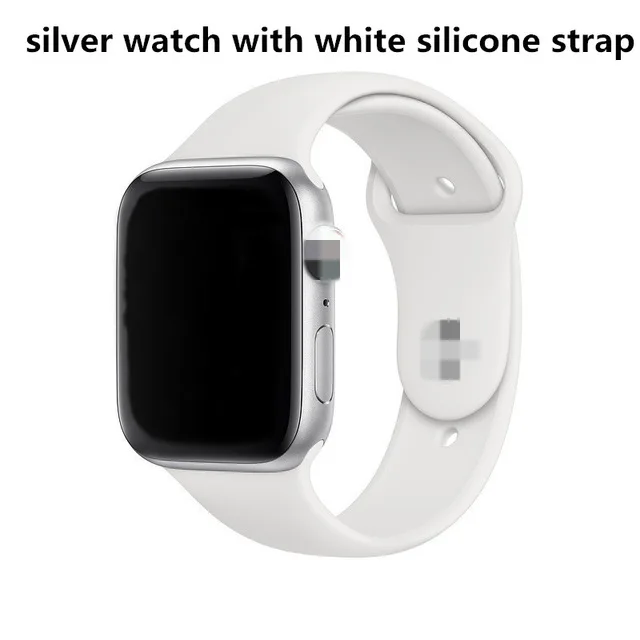 White silicone Прямая поставка IWO 8 PLUS 44 мм смарт часы 4 сердечного ритма металлический чехол для смарт часов для iPhone Android телефон PK IWO 8 10 12 Pro - Цвет: White silicone