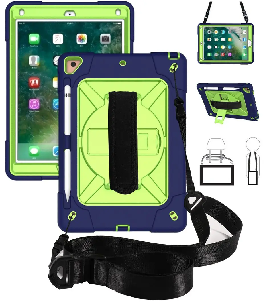 

Armor case For ipad air 2 Kids Heavy Duty Silicone Protective Shockproof Stand tablet cover For ipad PRO 9.7 inch 2018 2017 case
