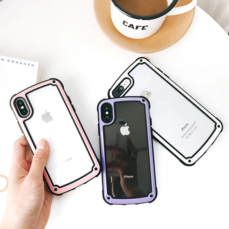 

Silicone Transparent Shockproof Cover for iPhone XS Max Case Coque Clear PC back phone case for iphone 7 8 6 6s plus X funda