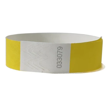 

Solid NEW Yellow Color 3/4 inch Tyvek Wristbands with Series Numbers, ID Wristbands for Party Events, 500 Pieces Free Shipping